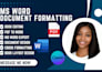 microsoft word document formatting manuscript editing design document formatting